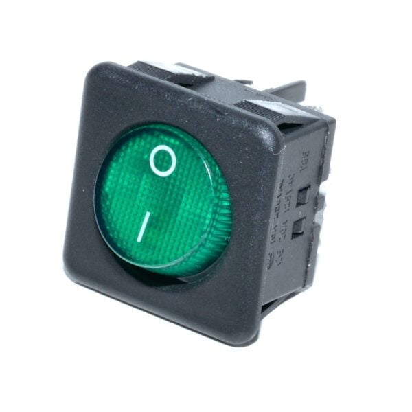 Buton Verde Patrat cu Led 30X30X35MM