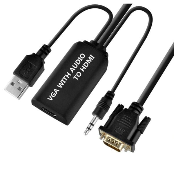 Cablu Convertor VGA Tata la HDMI Mama + Audio si USB, 0.5m