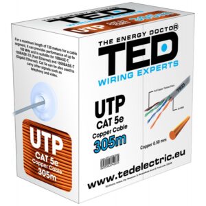 Cablu Utp Cat 5E cupru integral 8 fire Ted, 305m/Rol