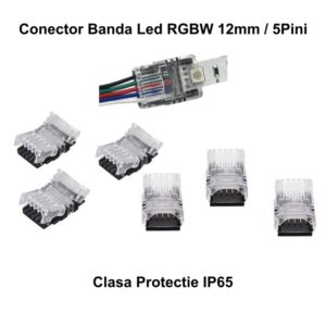 Conector Banda Led RGBW 12mm / 5 Pini - 5 Fire