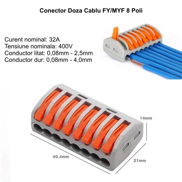 Conector Doza tip Wago 8 Poli PCT-218